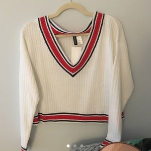 H&M variety cream cropped sweater